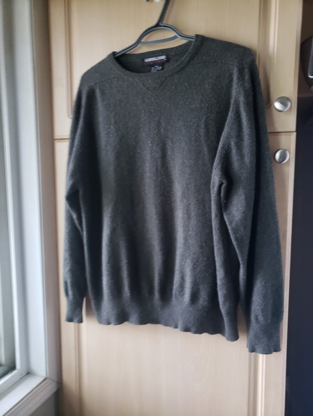Kirkland Signature 100% Cashmere Olive Crewneck Sweater Men's